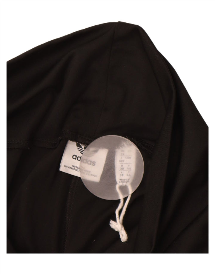 Ženske grafičke tajice ADIDAS UK 12 Srednje crni poliester