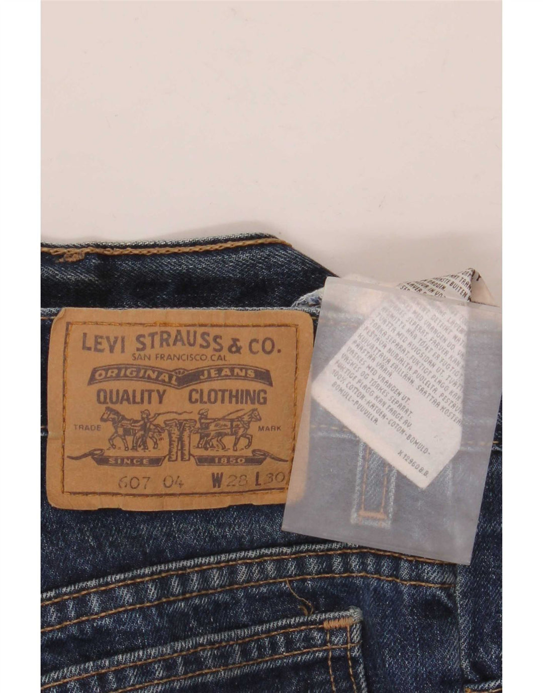 Levi's muške 607 ravne traperice W28 L30 plavi pamuk
