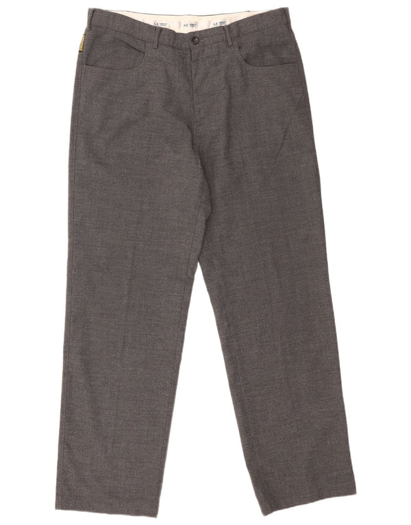 Armani muške ravne ležerne hlače UK 42 Large W34 L31 sivi poliester