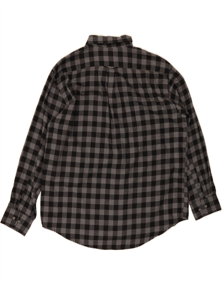 IZOD Mens Flannel Shirt XL Grey Check Cotton Vintage Izod and Second-Hand Izod from Messina Hembry 