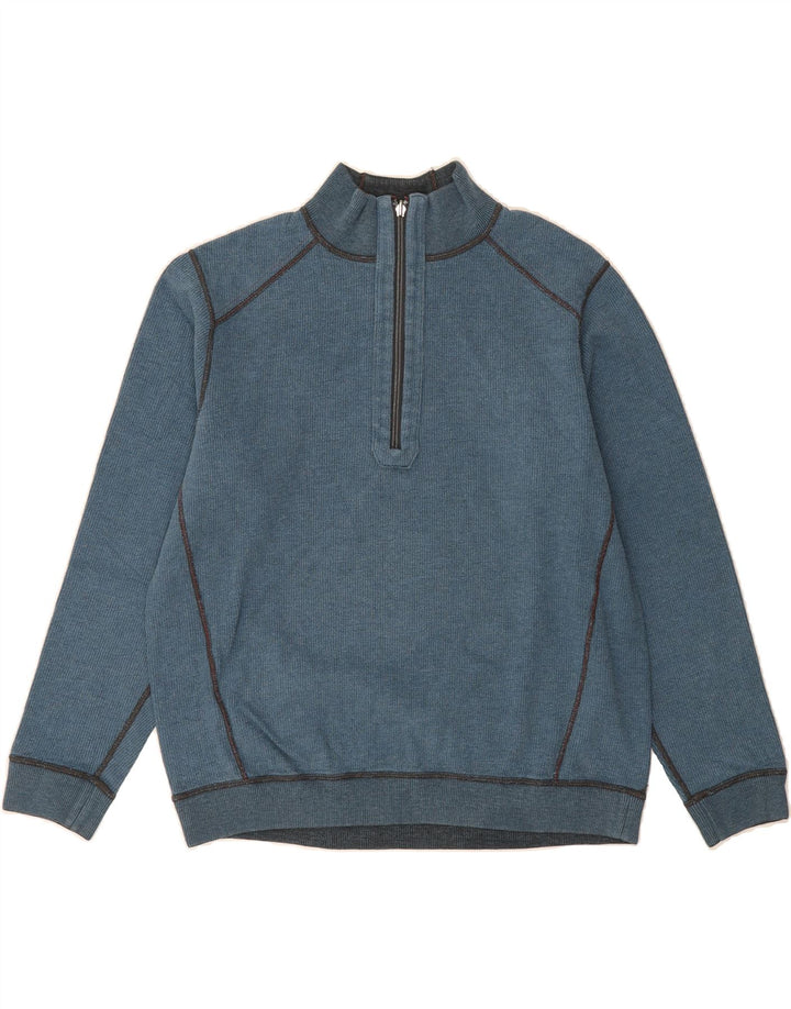 TOMMY BAHAMA Mens Reversible Zip Neck Jumper Sweater Medium Blue Vintage Tommy Bahama and Second-Hand Tommy Bahama from Messina Hembry 