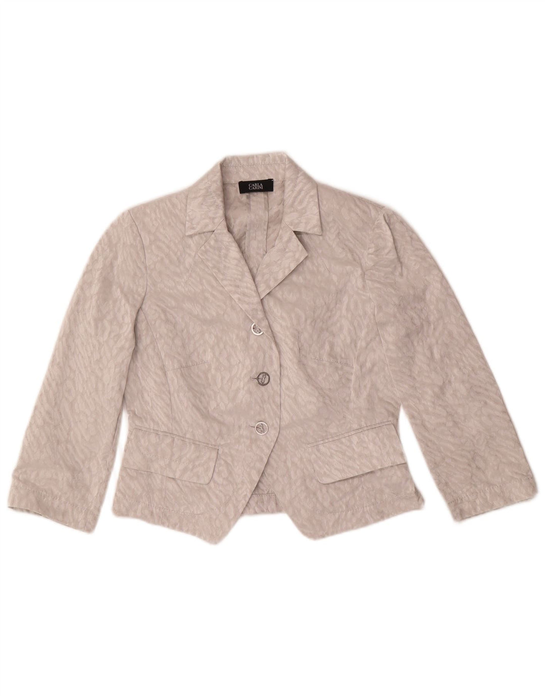 CARLA CARINI Ženski kratki kardigan UK 10 Mali sivi životinjski print