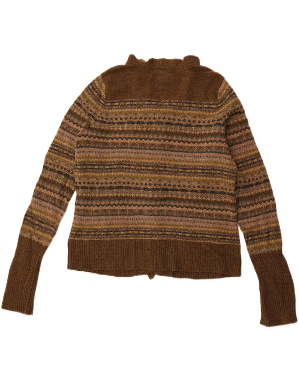 Eddie Bauer Ženski mali kardigan džemper UK 14 Large Green Lambswool