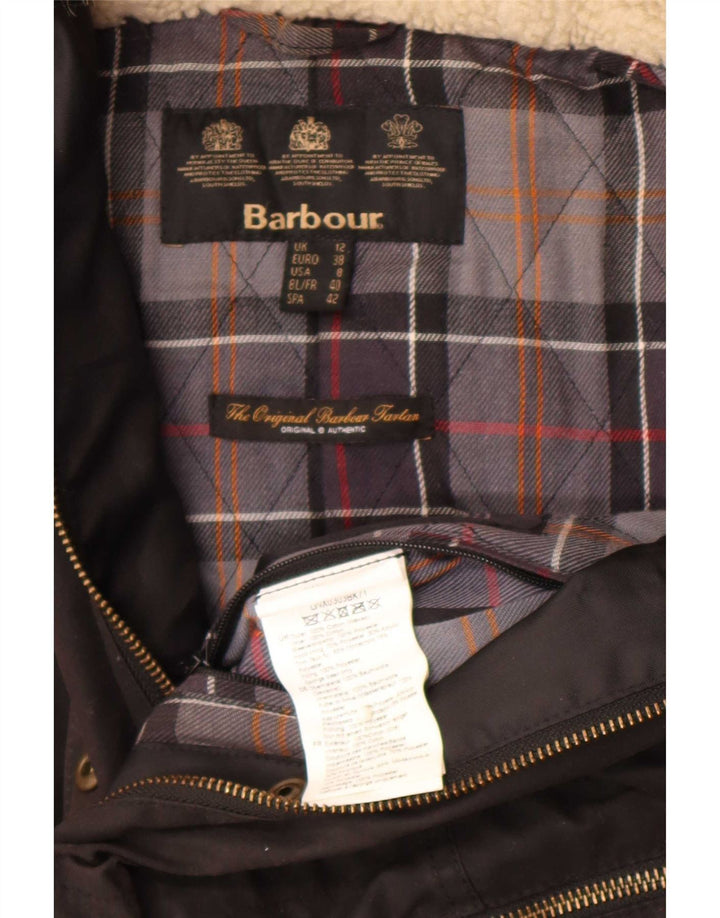 Barbour ženska jakna od voštanog pamuka s kapuljačom UK 12 srednje crna