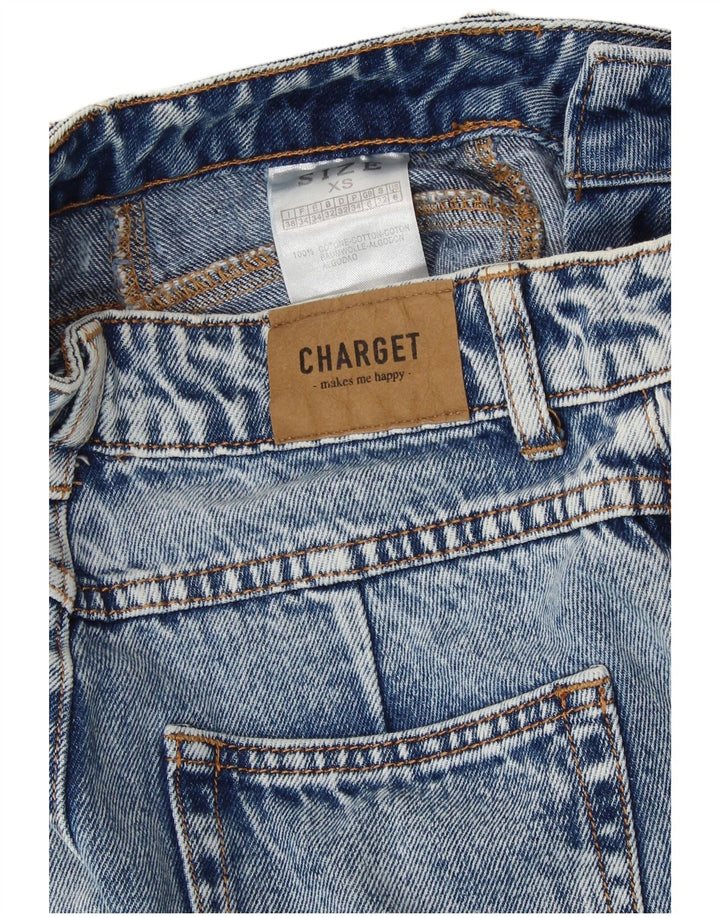 VINTAGE Ženske sužene traperice visokog struka UK 6 XS W25 L25 Plavi pamuk