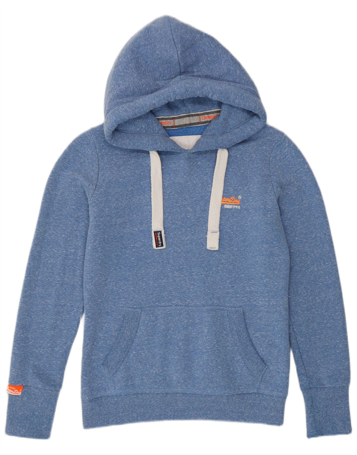 Superdry ženska majica s kapuljačom UK 8 Mali plavi pjegavi poliester