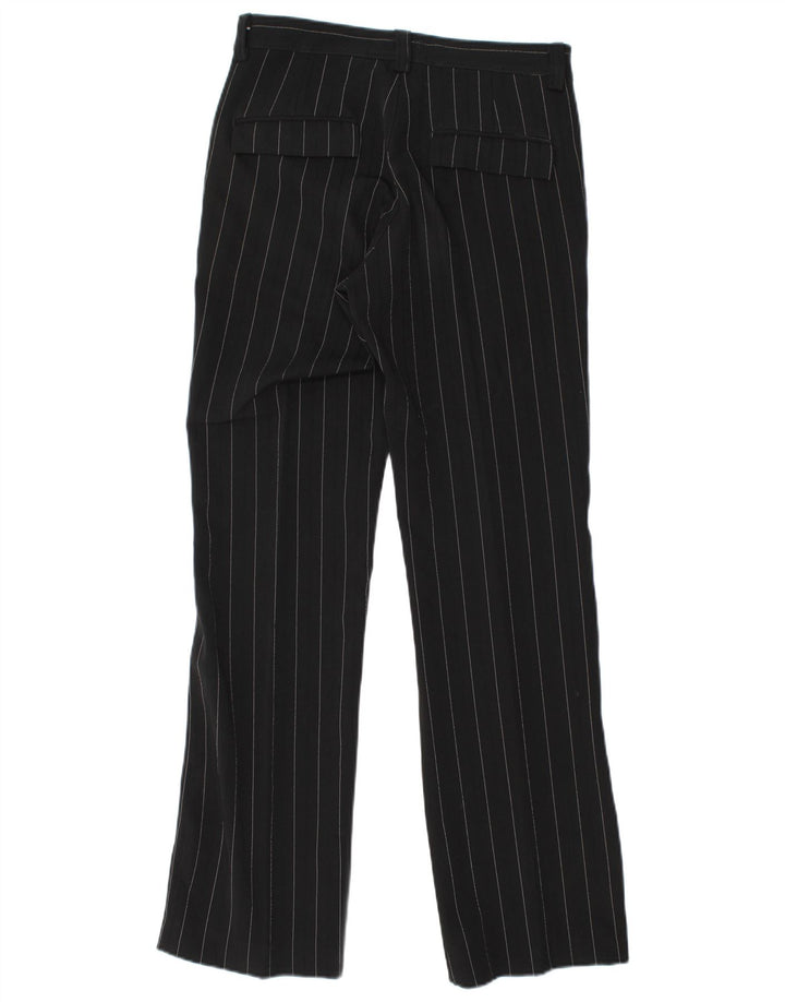 VINTAGE ženske ravne chino hlače IT 44 srednje W30 L32 crne na pruge