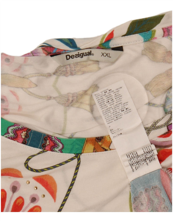 DESIGUAL Ženska majica s grafičkim motivima UK 20 2XL Višebojna cvjetna viskoza
