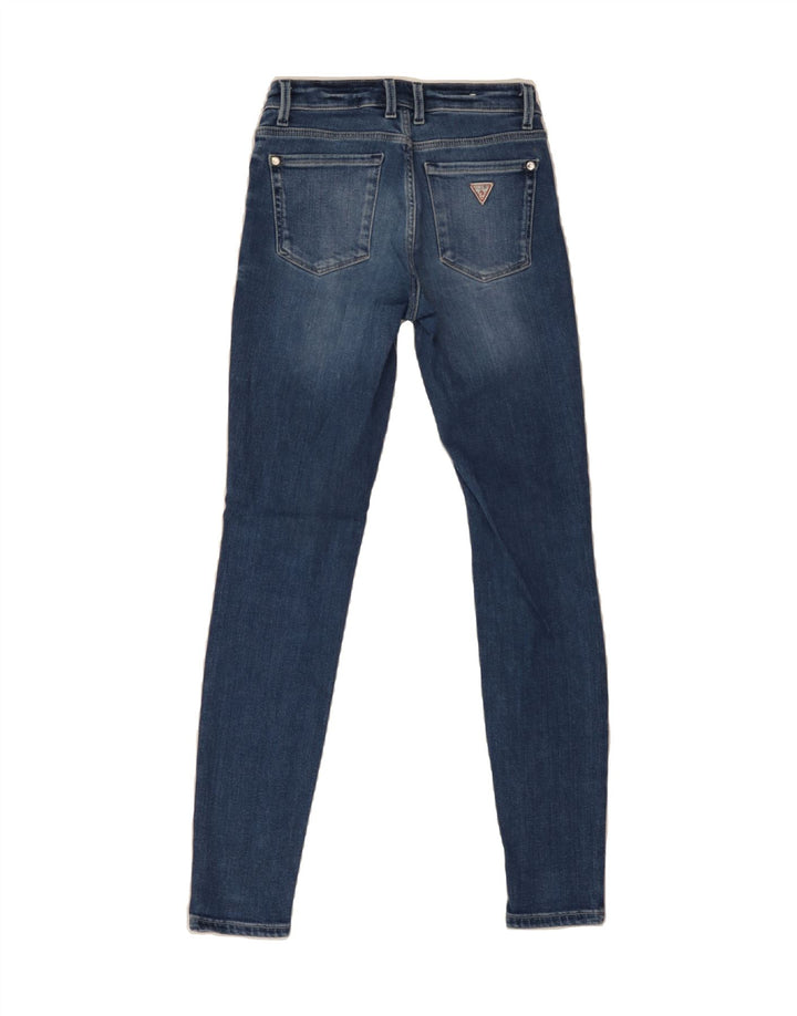 GUESS Womens Mid Rise Skinny Jeans W25 L29 Blue Polyester Vintage Guess and Second-Hand Guess from Messina Hembry 