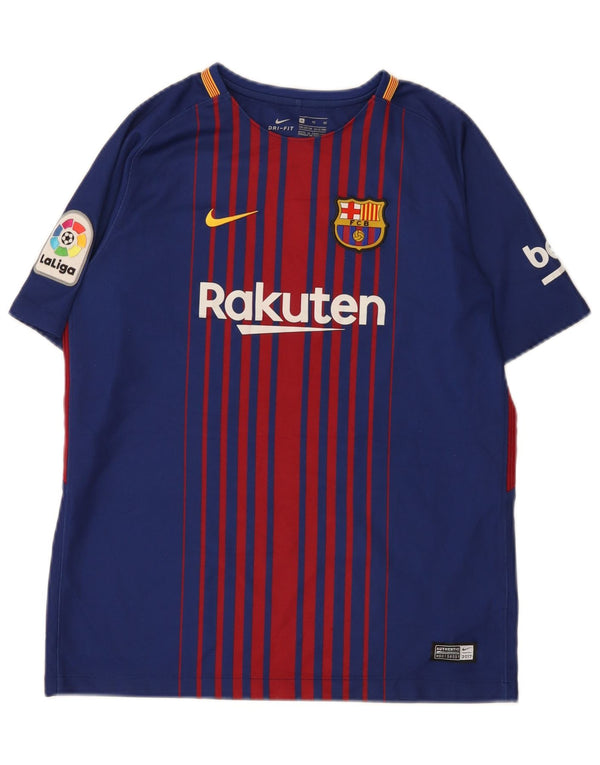 Nike Boys Barcelona Graphic T-Shirt Top 13-14 Years XL Blue Striped