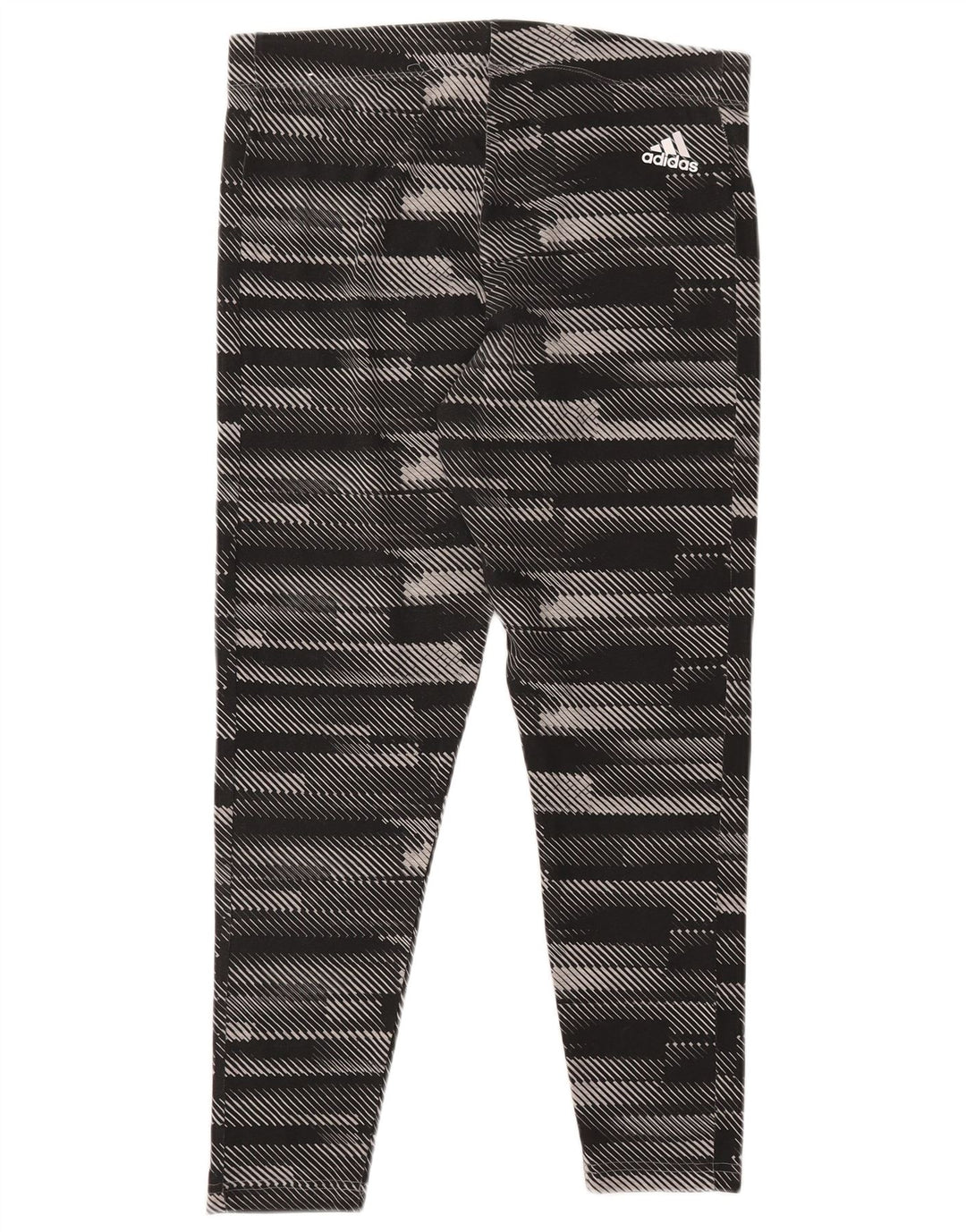 ADIDAS ženske grafičke tajice UK 16/18 velike pamučne crne pruge