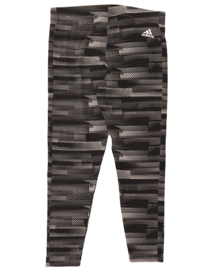 ADIDAS ženske grafičke tajice UK 16/18 velike pamučne crne pruge