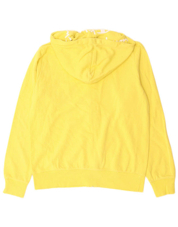 CHAMPION Womens Graphic Zip Hoodie Sweater UK 18 XL Yellow