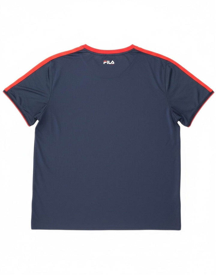 Fila muška majica kratkih rukava 2XL tamnoplavi poliester u boji