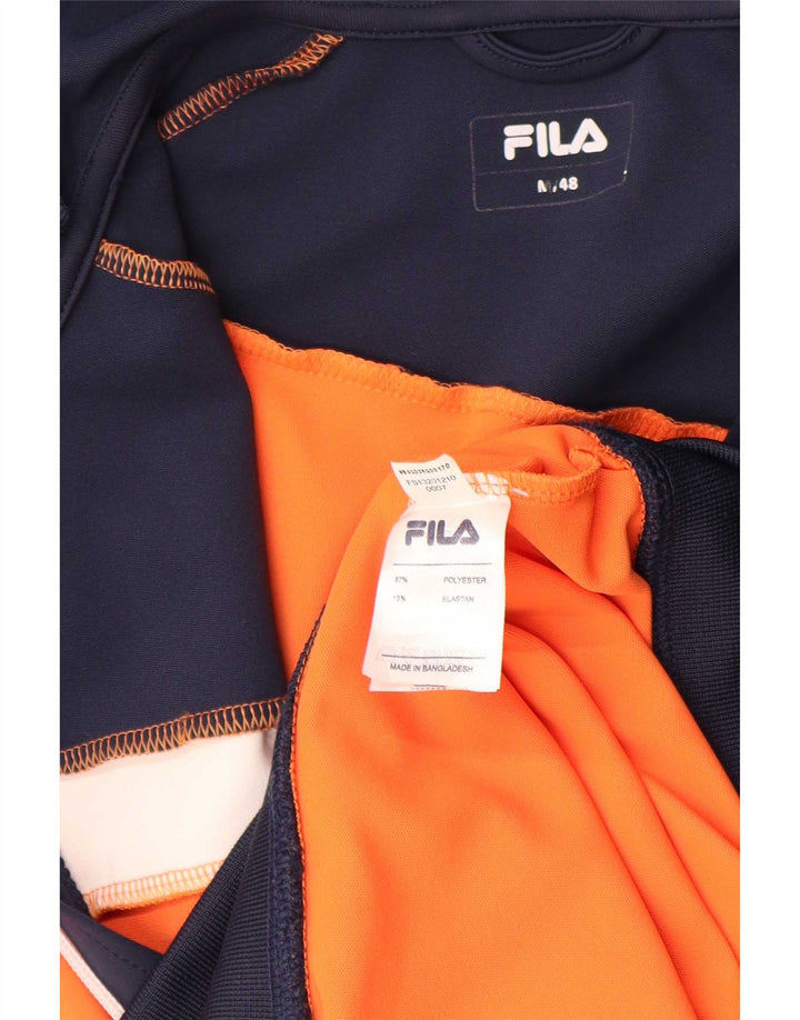 Fila muški pulover s kapuljačom na patentni zatvarač srednje narančaste boje od poliestera