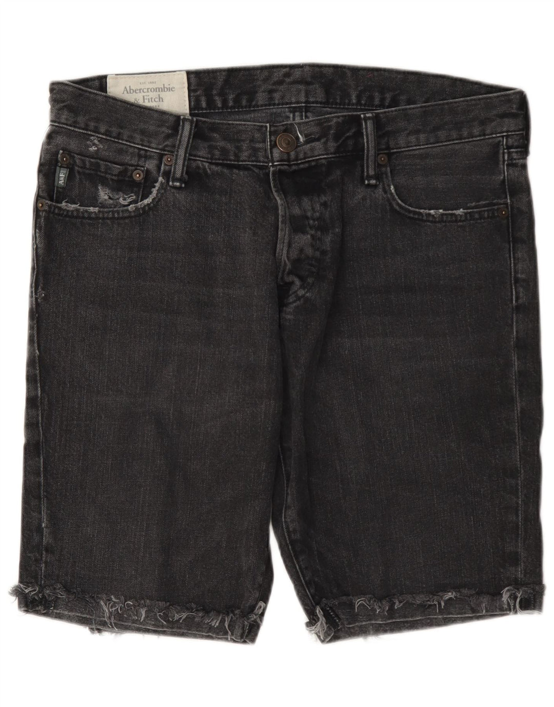 Abercrombie & Fitch muške traper kratke hlače W33 srednje sivi pamuk