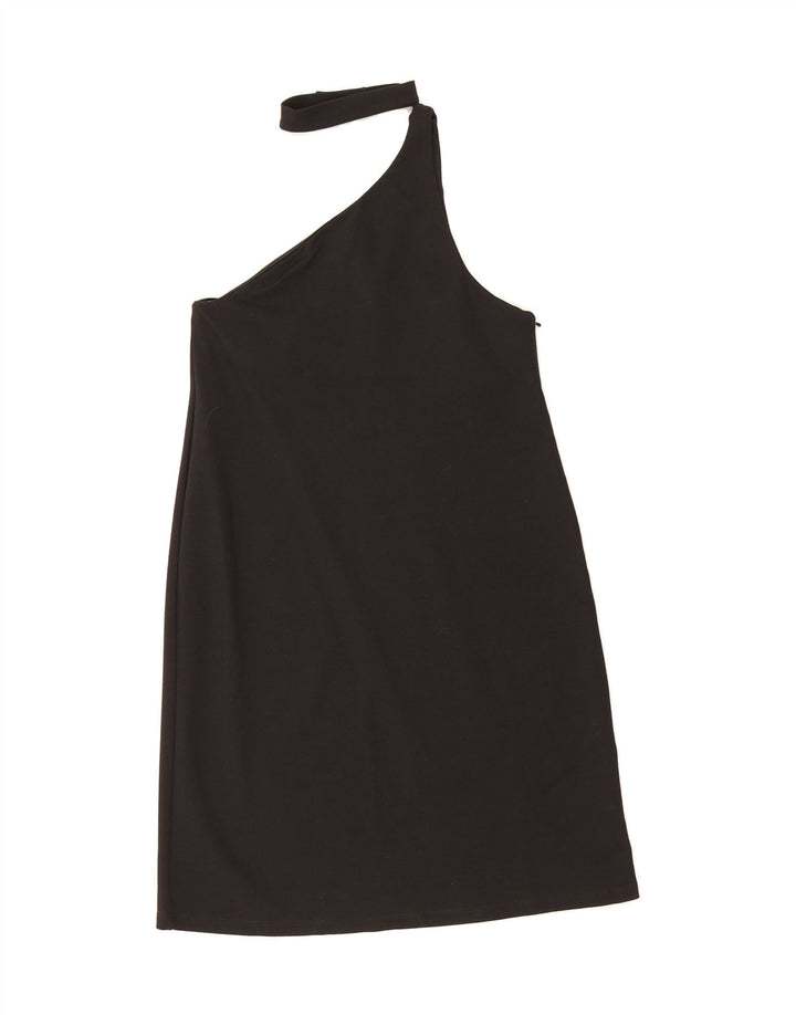 ZARA Womens One Shoulder Dress UK 8 Small Black Viscose Vintage Zara and Second-Hand Zara from Messina Hembry 