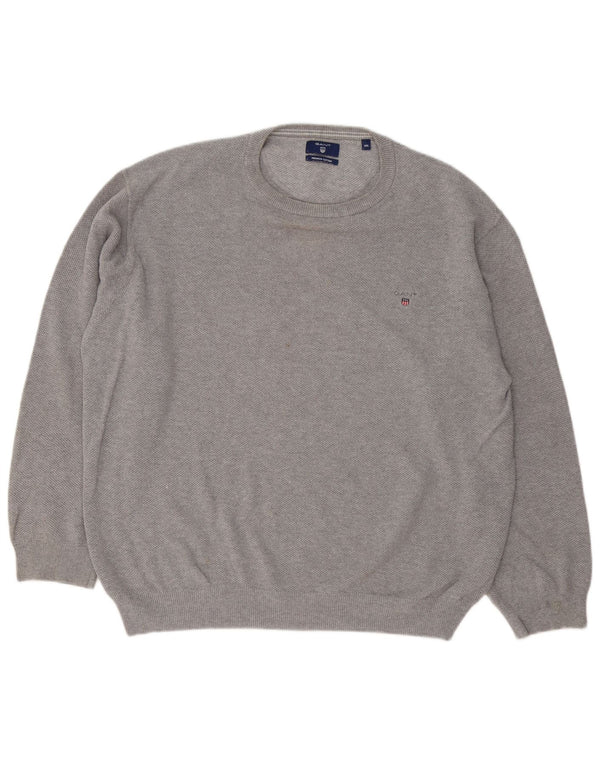 Gant Mens Crew Neck Jumper Sweater 3XL Grey Cotton