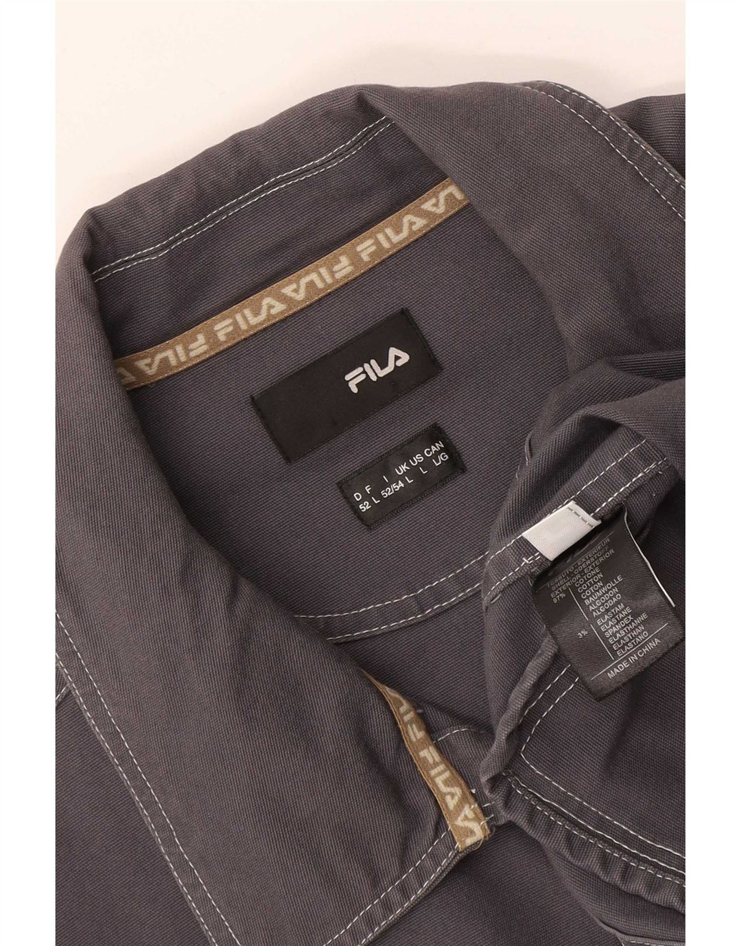 Fila muška pomoćna jakna UK 40 veliki sivi pamuk