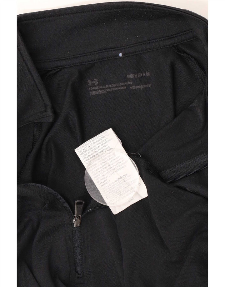 Gornji dio trenirke Under Armour Heat Gear Zip Neck Pulover srednje crne boje