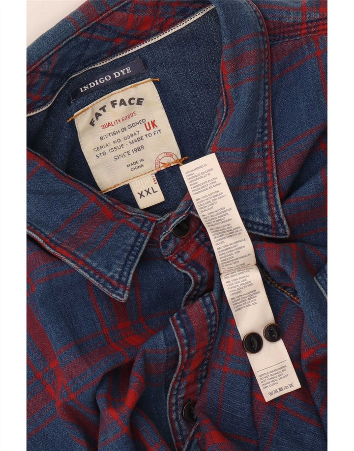 Fat Face muška indigo košulja 2XL plavi karirani pamuk