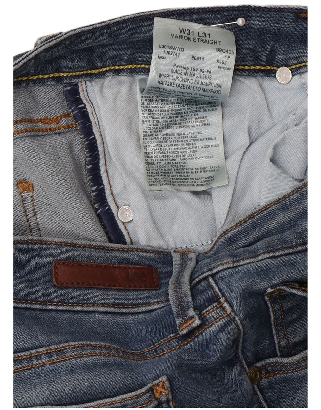 Lee Mens Marion Straight Jeans W31 L31 Plavi pamuk