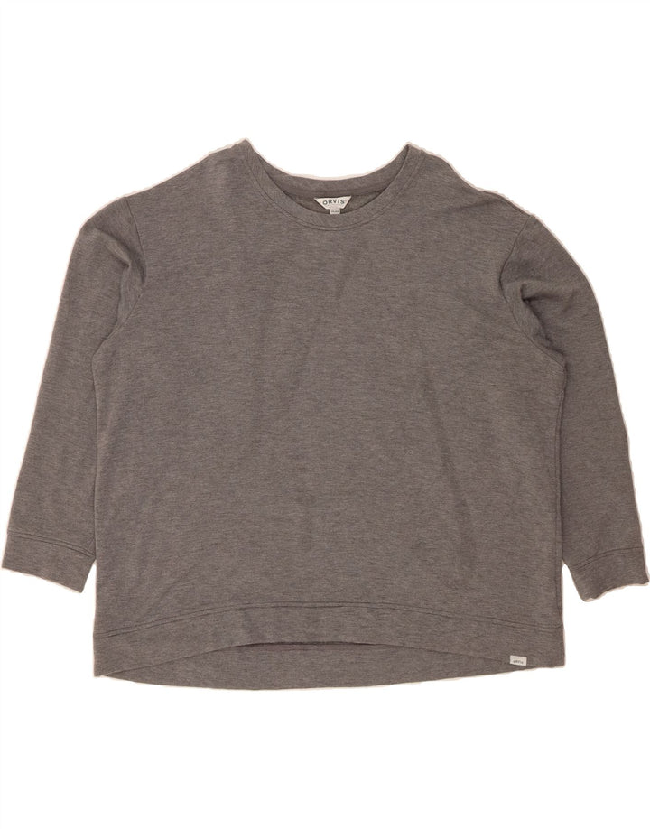 ORVIS Womens Oversized Sweatshirt Jumper UK 20 2XL Grey Modal Vintage Orvis and Second-Hand Orvis from Messina Hembry 