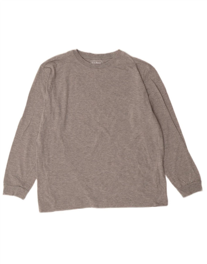 L.L.BEAN Boys Top Long Sleeve 14-15 Years Large  Grey Cotton