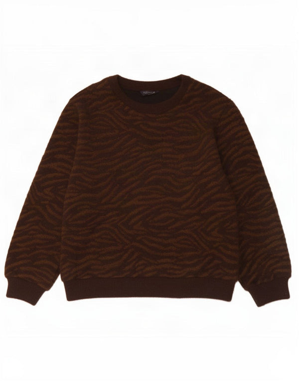 Marks & Spencer Womens Boat Neck Jumper Sweater UK 14 Medium Brown