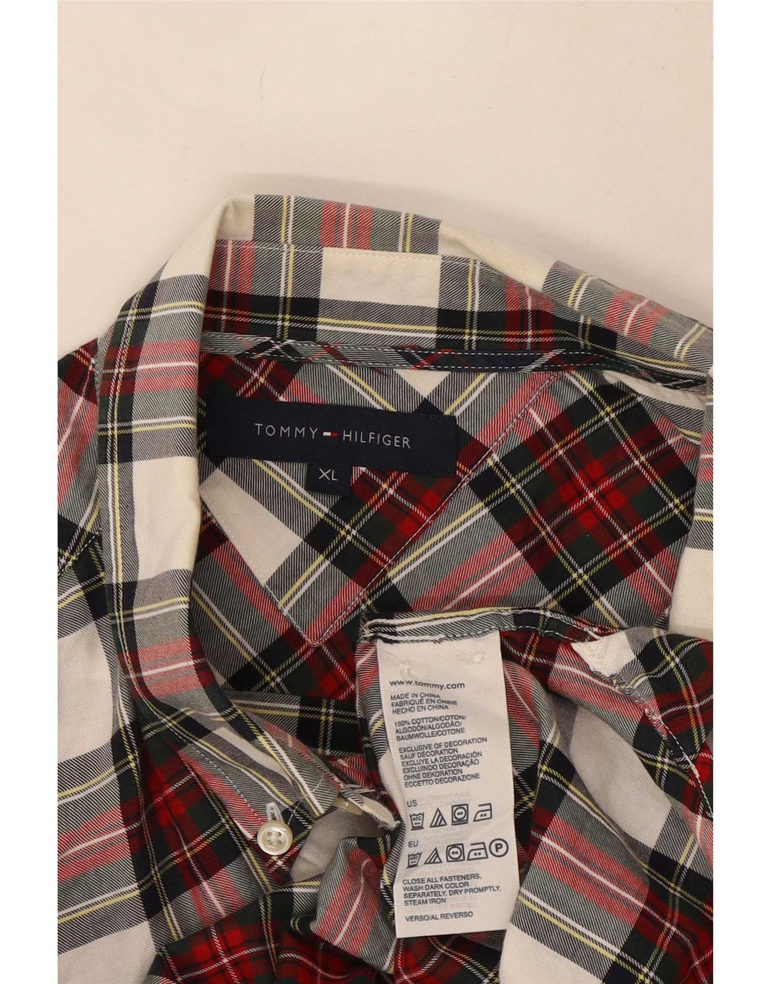 Tommy Hilfiger muška flanelska košulja XL crveni karirani pamuk