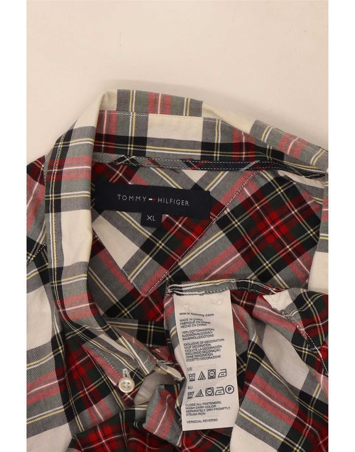 Tommy Hilfiger muška flanelska košulja XL crveni karirani pamuk