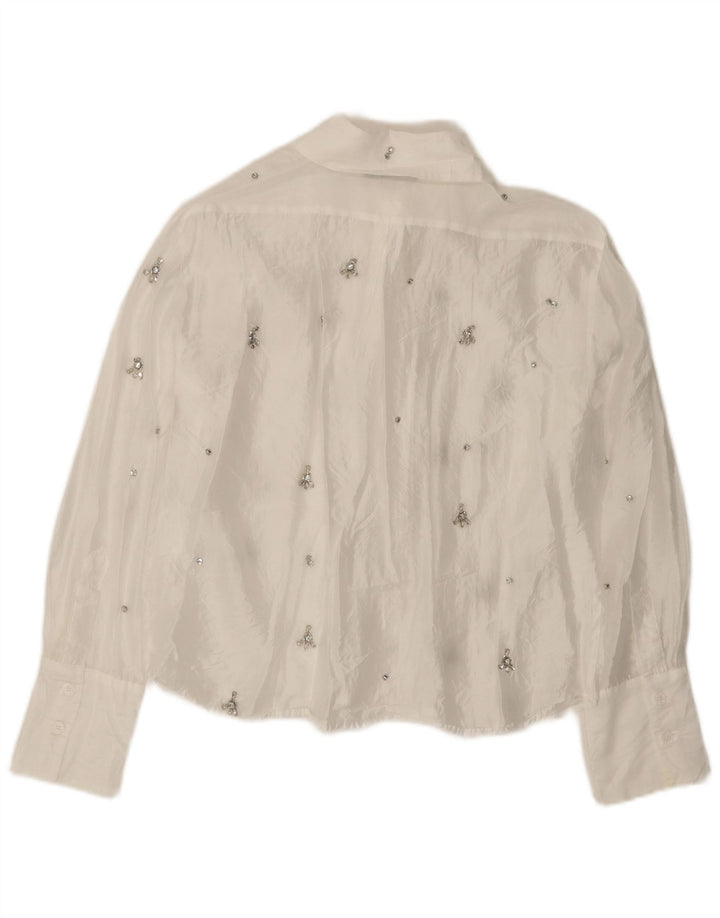 ZARA ženska prevelika košulja bluza UK 6 XS bijela