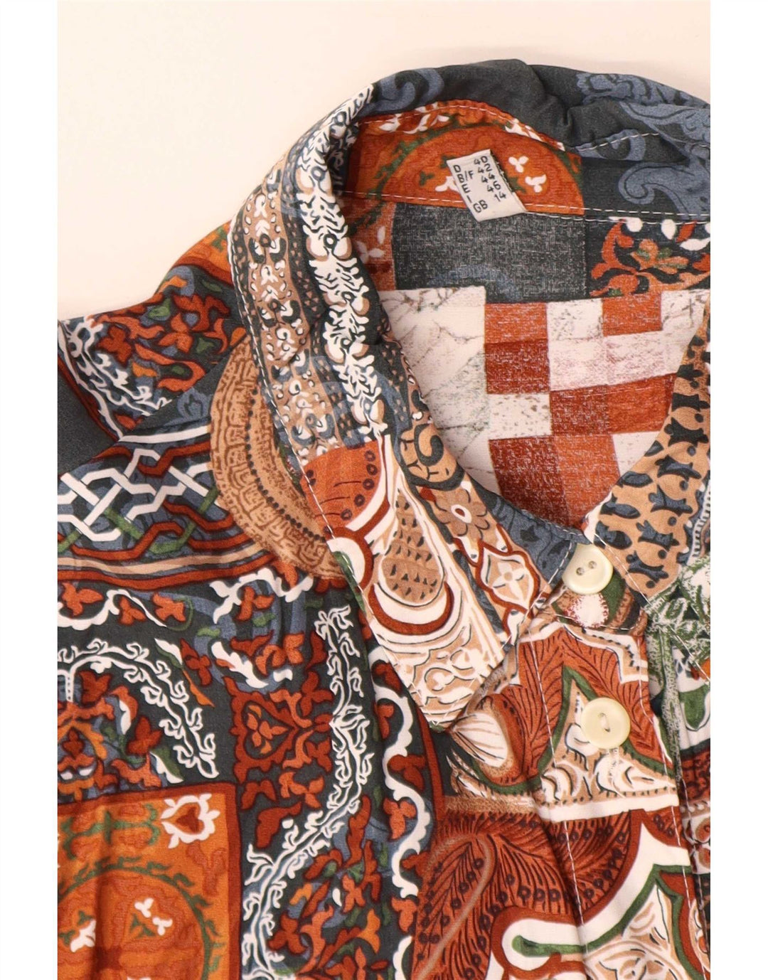 Vintage ženska dugačka košulja UK 14 velika raznobojna patchwork viskoza