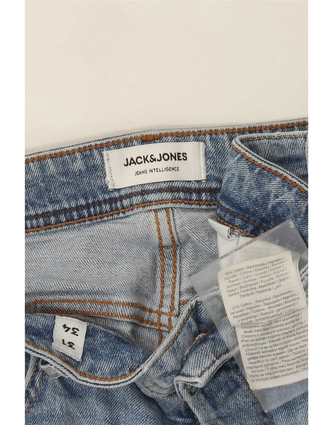 Jack & Jones muške ravne traperice W31 L34 plavi pamuk