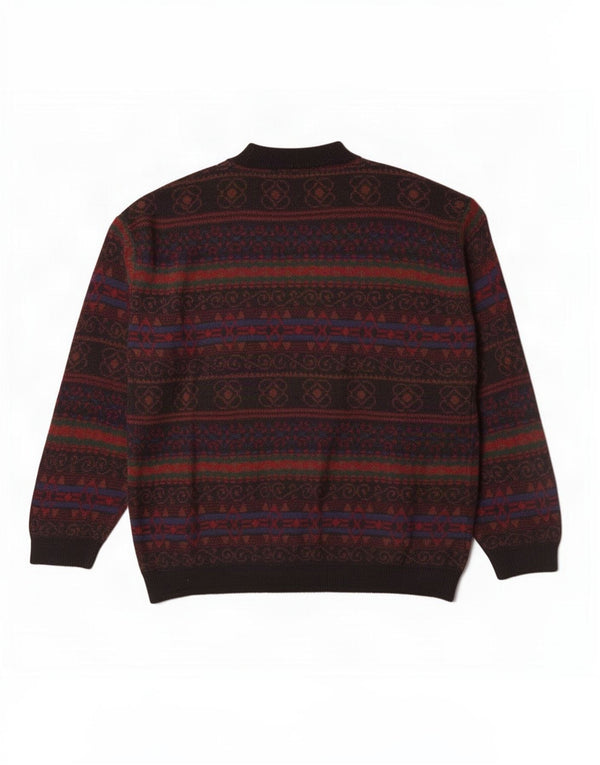Vintage muški džemper s kornjačičastim ovratnikom XL višebojni Fair Isle akril