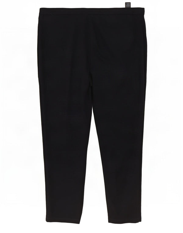 Marks & Spencer Womens Slim Casual Trousers UK 20 2XL W40 L27 Black Viscose