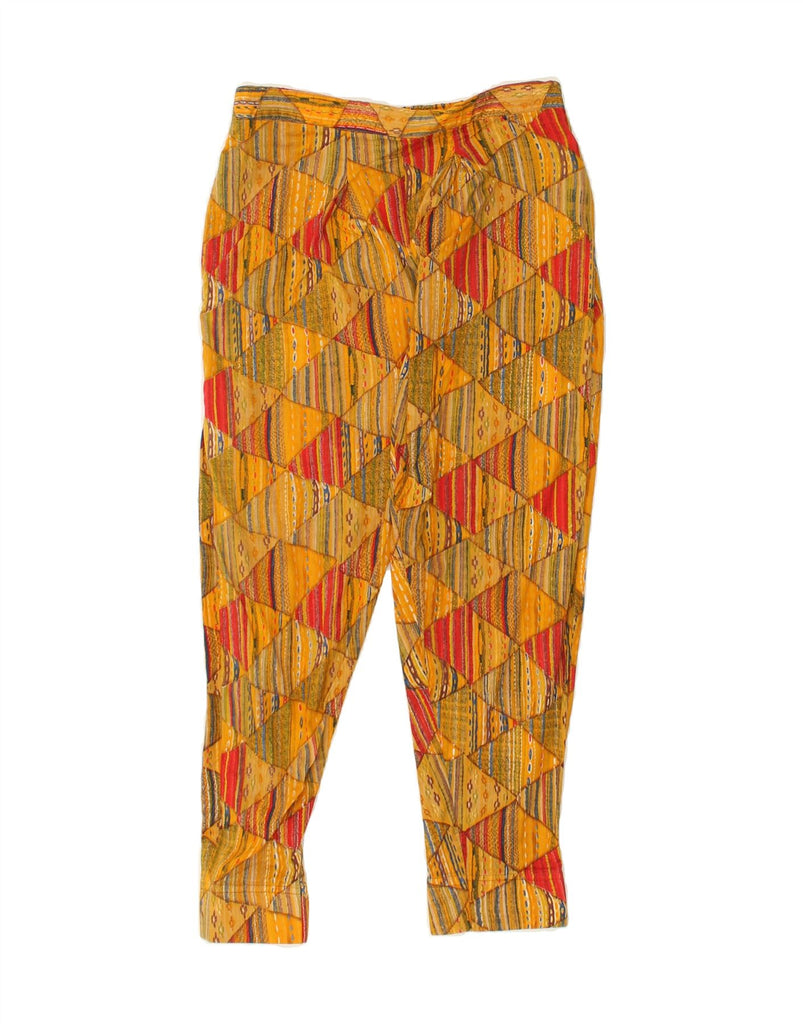 VINTAGE Womens Slim Casual Trousers W30 L37 Orange Argyle/Diamond Vintage Vintage and Second-Hand Vintage from Messina Hembry 