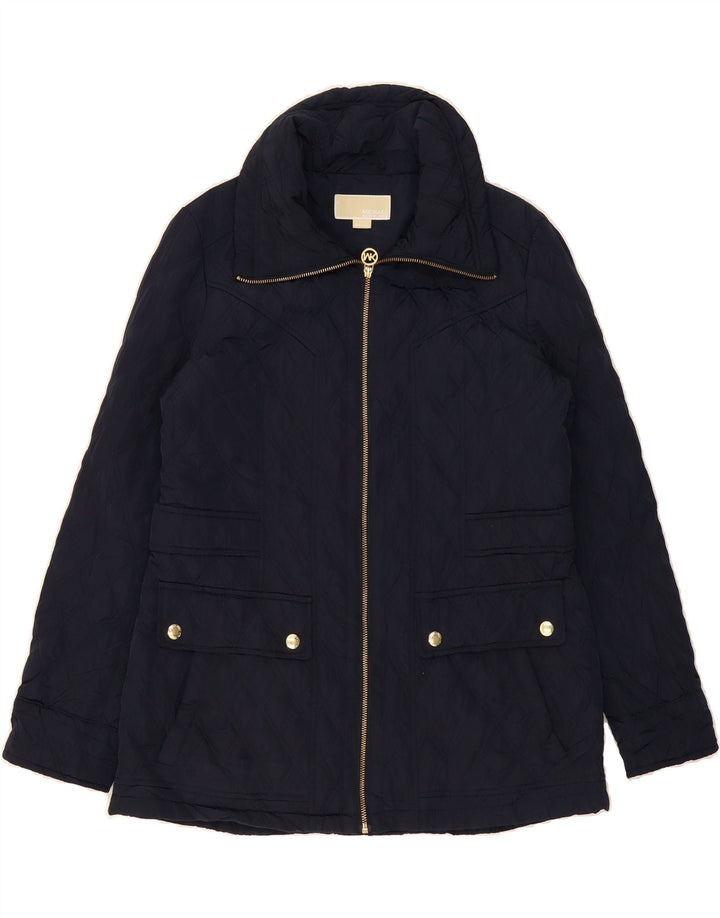 MICHAEL KORS Womens Quilted Jacket UK 16 Large Navy Blue Polyester Vintage Michael Kors and Second-Hand Michael Kors from Messina Hembry 