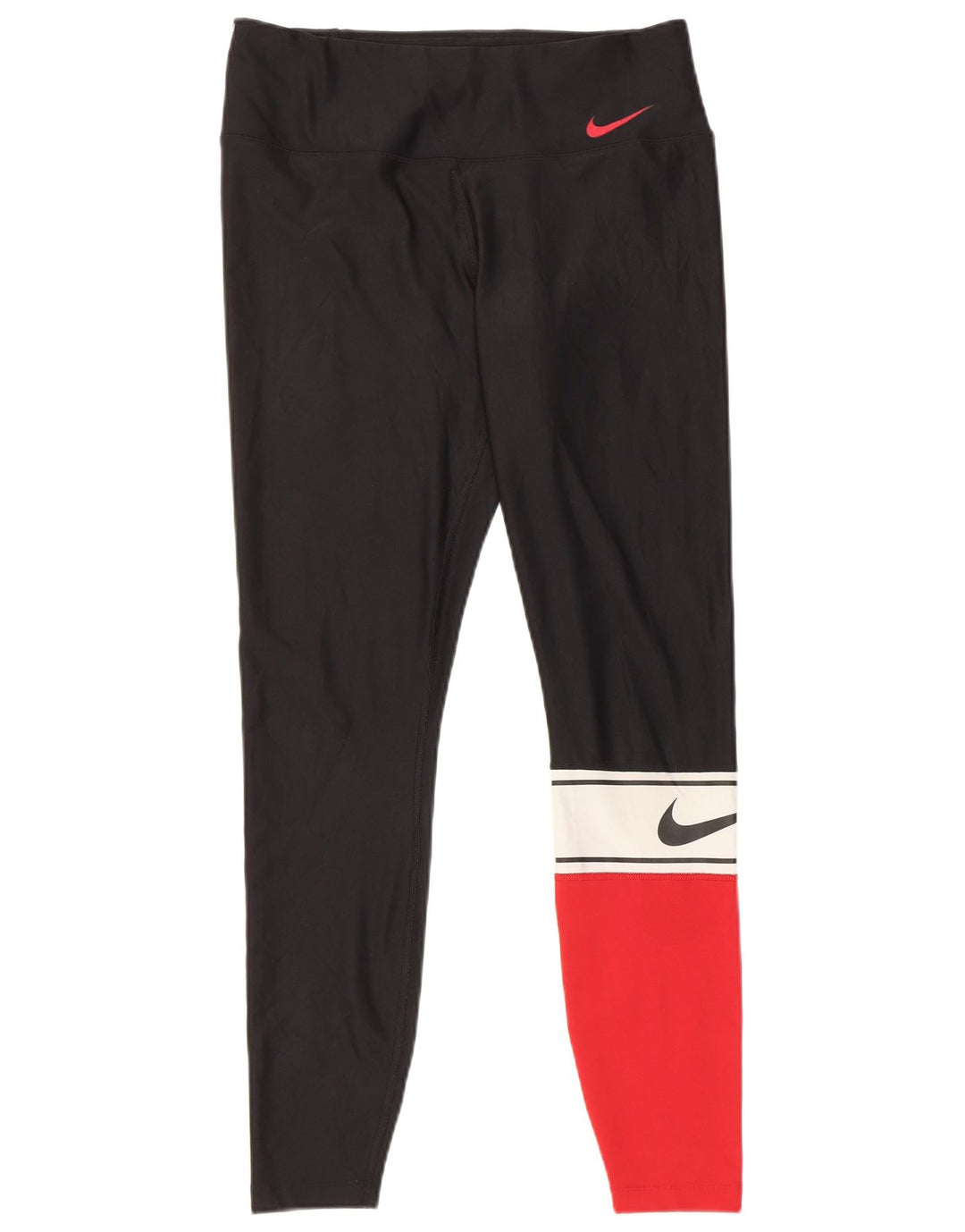 Nike Ženske Dri Fit Leggings UK 14 Medium Black Colourblock Poliester
