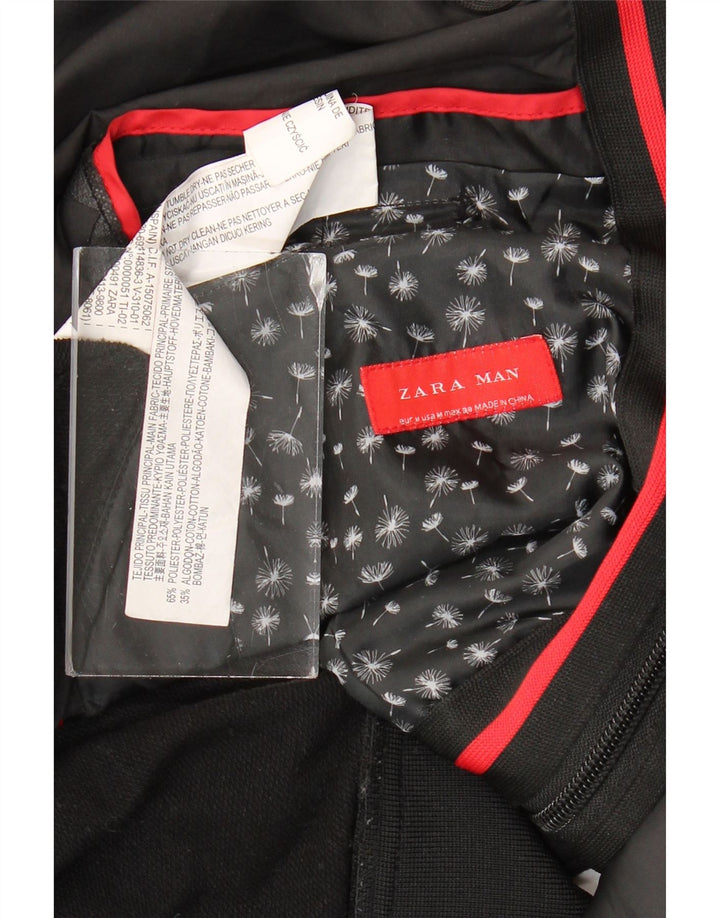 Zara muška bomber jakna s kapuljačom UK 38 Srednje crni poliester u boji