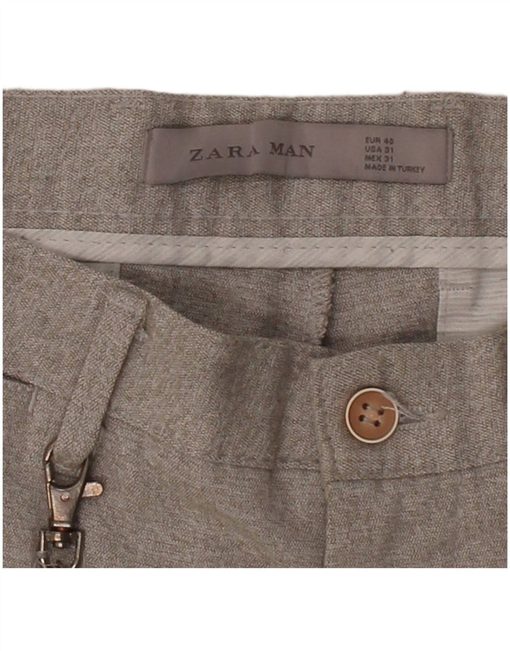 ZARA Mens Slim Chino Trousers EU 40 Medium W31 L27 Grey