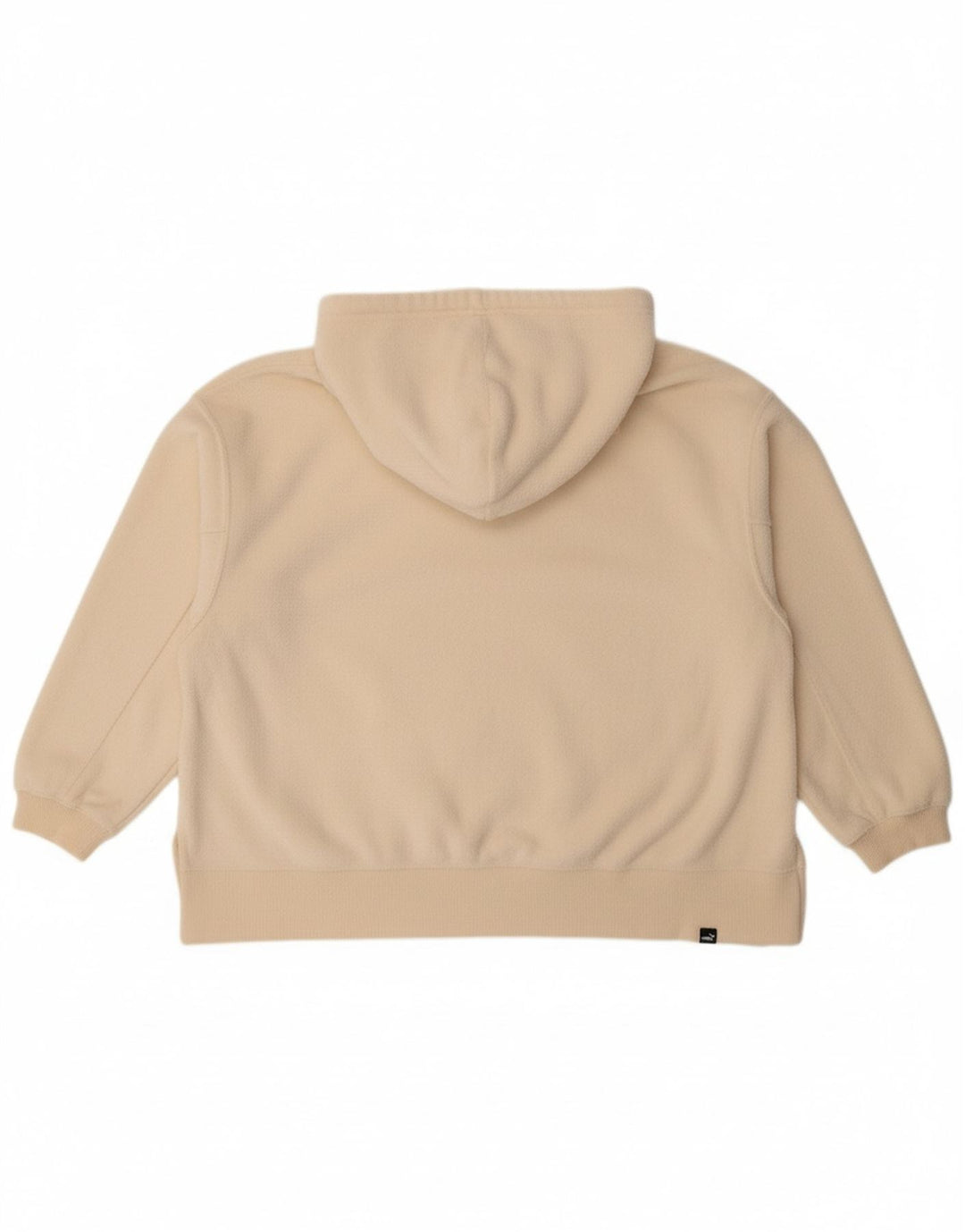 PUMA Womens Oversized Velour Hoodie Jumper UK 10 Small Beige Polyester