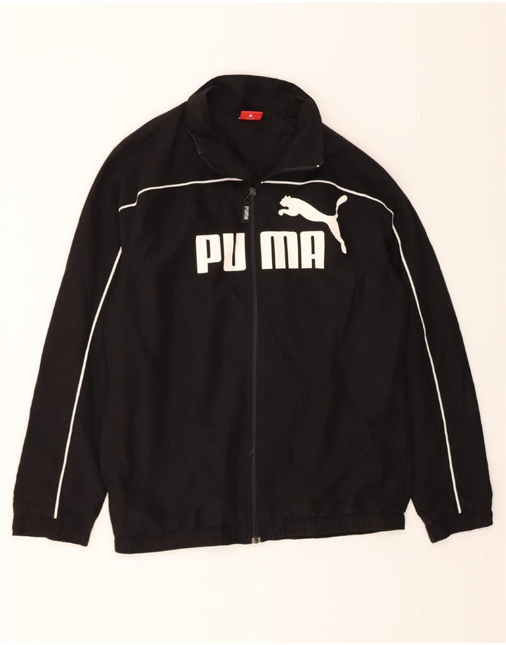 PUMA Mens Graphic Tracksuit Top Jacket  Small Black Polyester Vintage Puma and Second-Hand Puma from Messina Hembry 