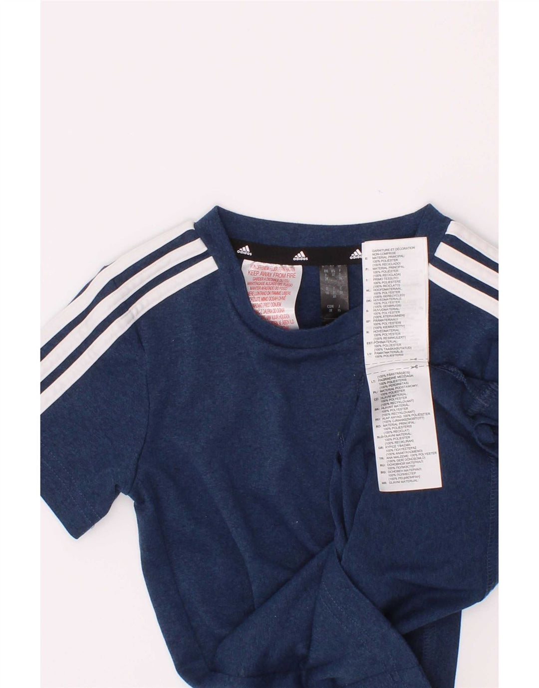 Adidas Boys Aeroready T-Shirt Top 2-3 Years Blue Poliester