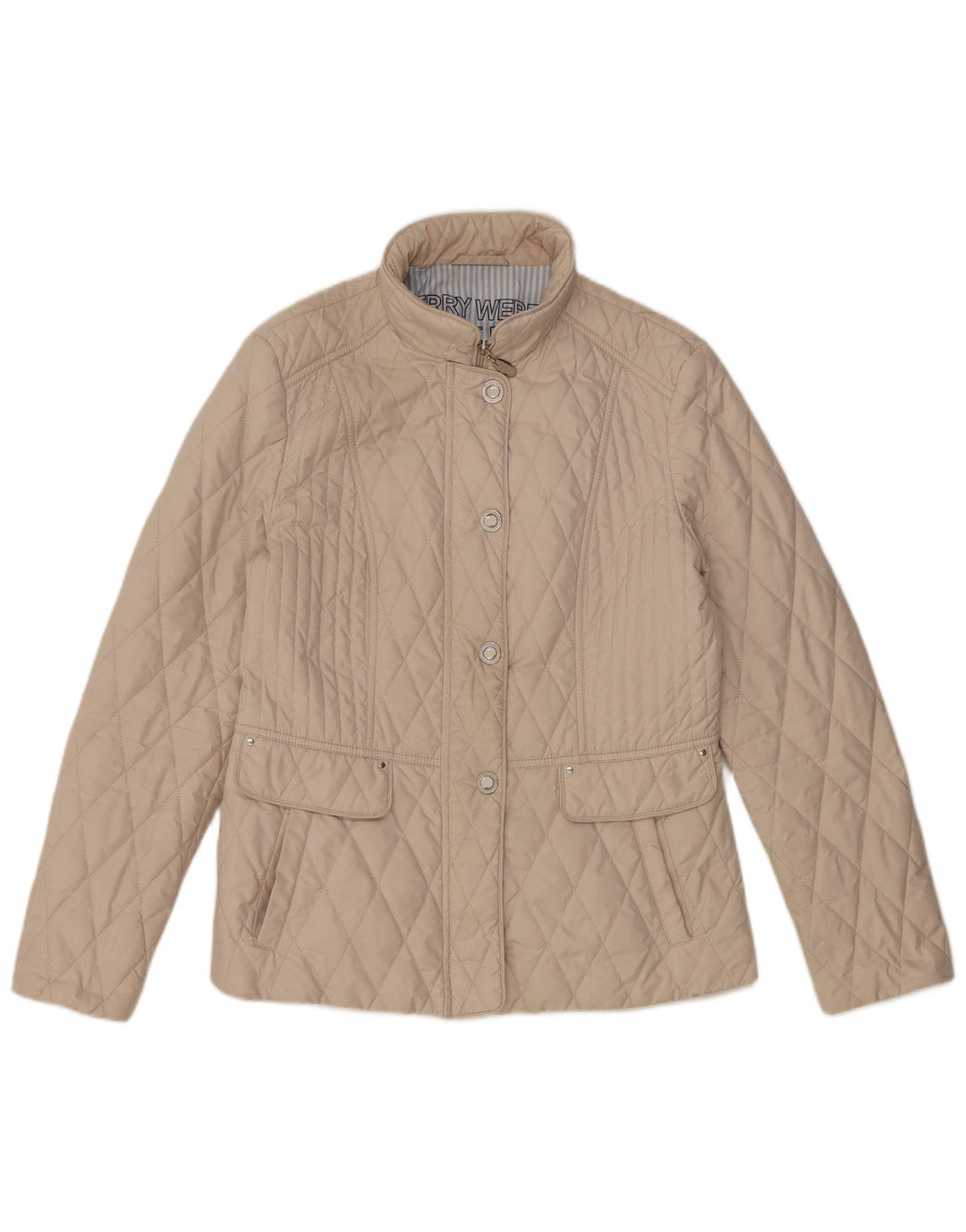 GERRY WEBER Womens Quilted Jacket UK 14 Large Beige