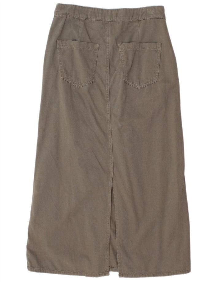 PULL & BEAR Womens Midi Skirt W28 Medium Grey Cotton