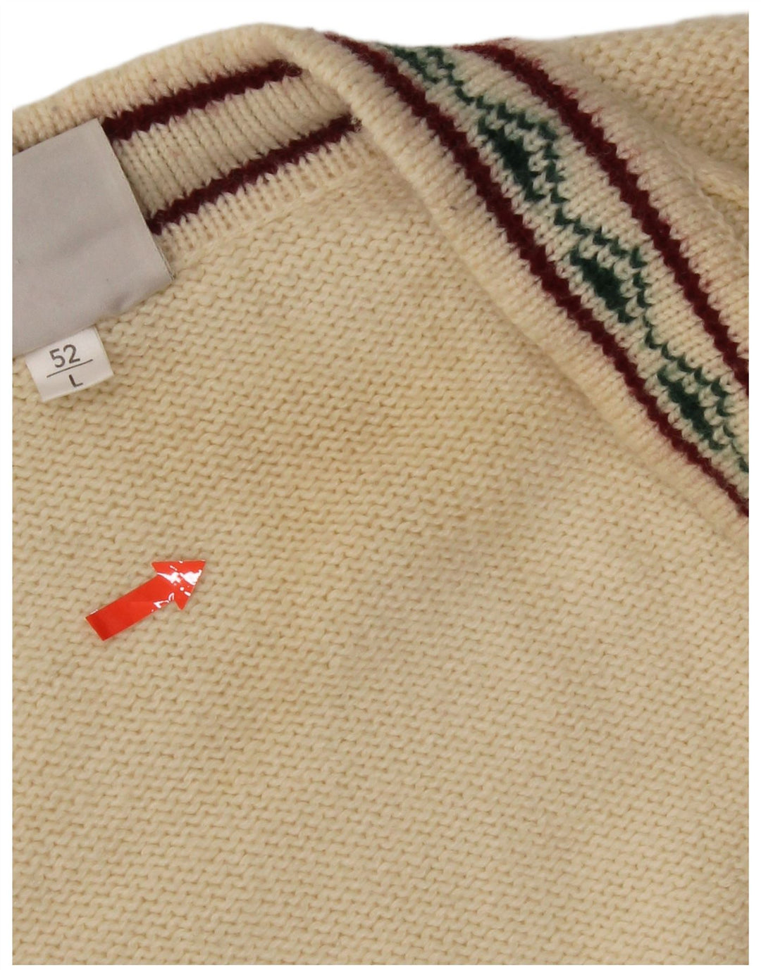 Vintage muški kardigan pulover IT 52 Large Beige Wool