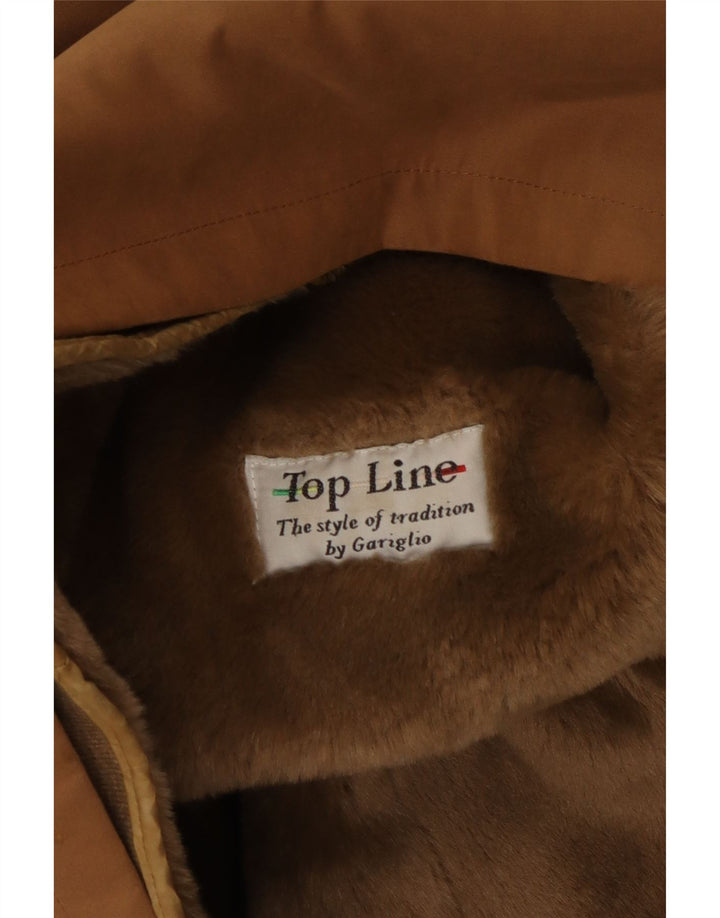 VINTAGE ženski šerpa kaput UK 16 veliki smeđi poliester