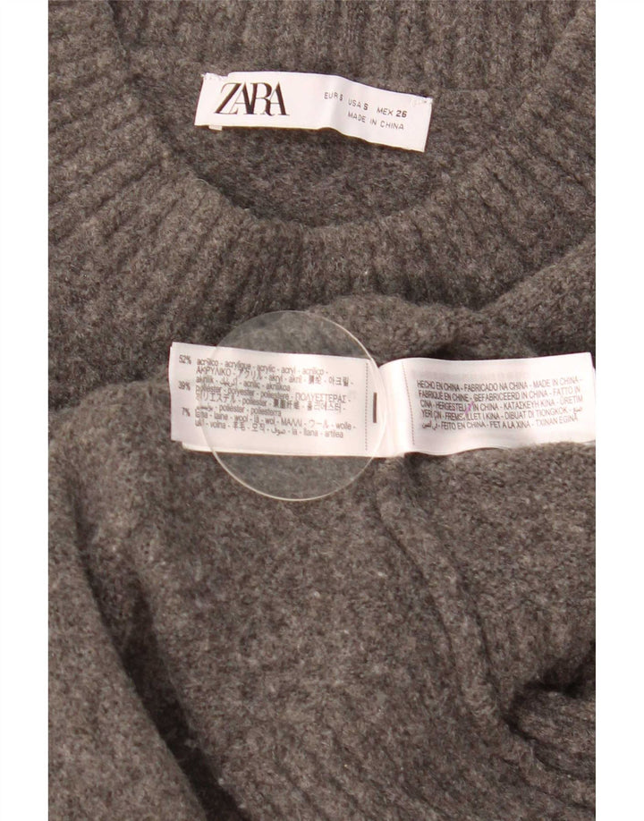 Zara ženski kratki pulover s okruglim izrezom UK 10 Small Gray