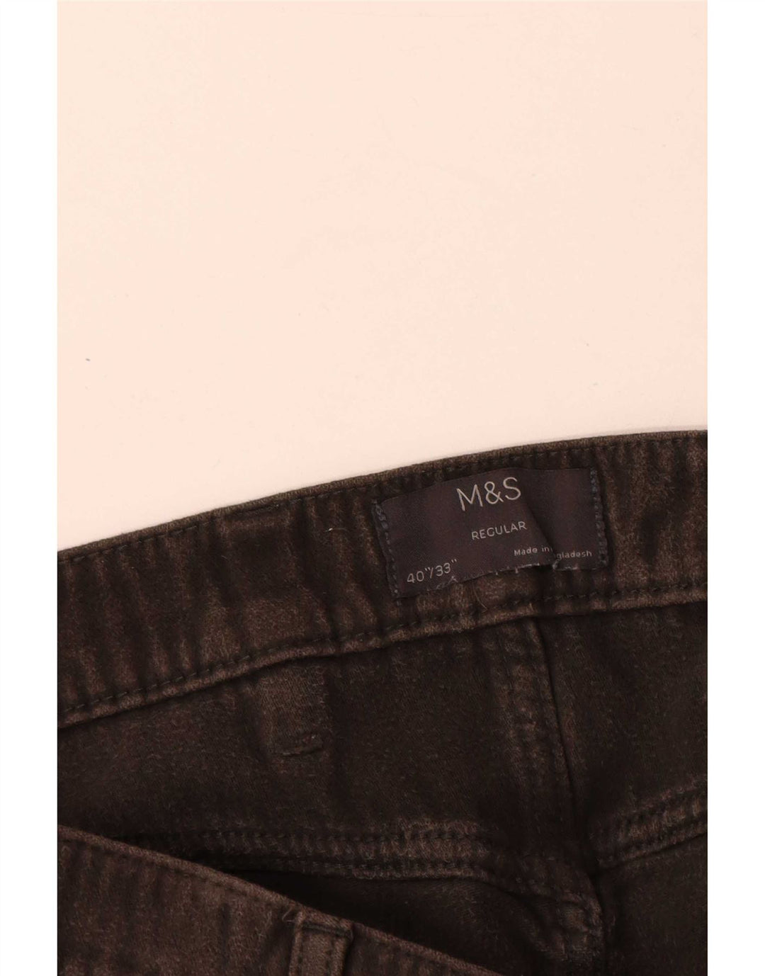 Marks & Spencer muške obične ležerne hlače W40 L33 sivi pamuk